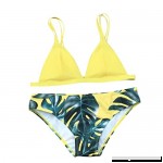 RAISINGTOP Swimwear For Women Two Pieces Bikini Set Sexy Leaves For Rope Swimsuit Push-up Elastic Ladies New Youth Yellow B079L6761S